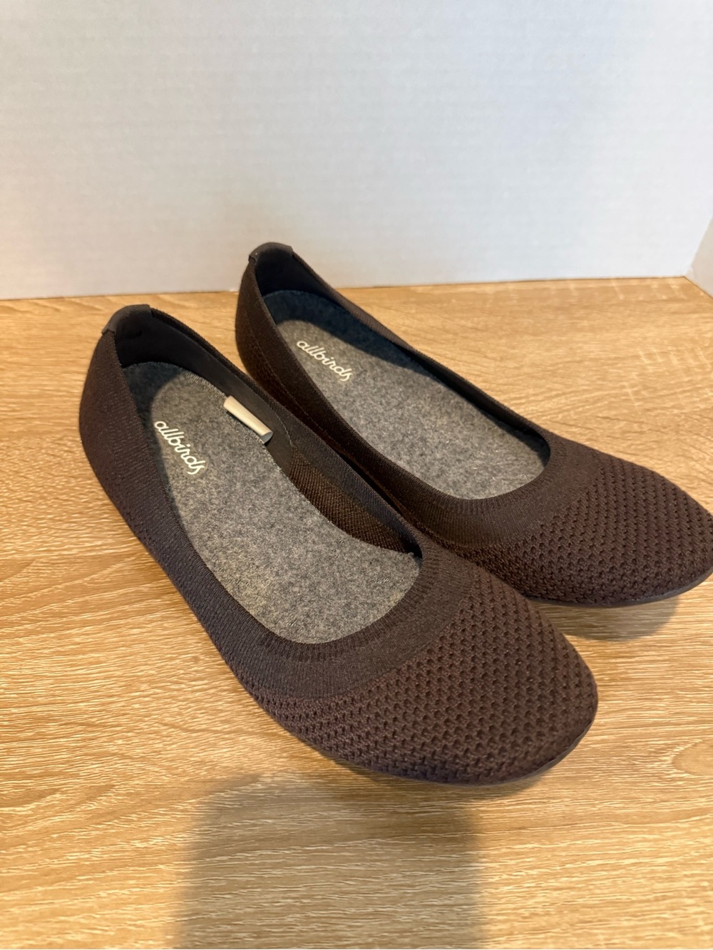 Allbirds Tree Breezers Women’s Size 8.5Brown Knit Ballet Flats Washable Natural